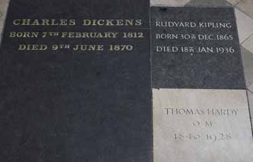 Westminster Abbey, graves of Dickens, Kipling and Hardy