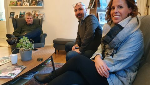 Forlegger Widar Løw Trondsen og forlagskonsulentene Arild Nicolaysen og Hege Terese Fjæra