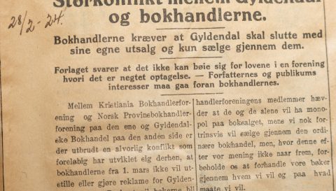 Avisutklipp – Storkonflikt 2 mellom G og Bokhandlere NY